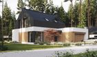 Projekt domu NewHouse 786 - parterowy z poddaszem dom o powierzchni 137,39 m², dach dwuspadowy, koszt budowy 404 000 zł - ujęcie frontu