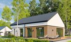 Projekt domu EG-111 wariant ll - parterowy z poddaszem dom o powierzchni 89,59 m², dach dwuspadowy, koszt budowy 277 000 zł - ujęcie frontu