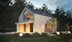 Projekt domu NewHouse 751 w1 - parterowy z poddaszem dom o powierzchni 95,06 m², dach dwuspadowy, koszt budowy 292 000 zł - ujęcie frontu