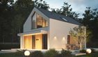 Projekt domu NewHouse 751 w1 - parterowy z poddaszem dom o powierzchni 95,06 m², dach dwuspadowy, koszt budowy 292 000 zł - ujęcie frontu