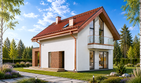 Projekt domu Stodoła z antresolą poszerzony salon - parterowy z poddaszem dom o powierzchni 116,60 m², dach dwuspadowy - ujęcie 3