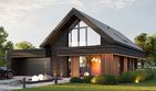 Projekt domu HomeKoncept 166 G2 wariant 03 - parterowy z poddaszem dom o powierzchni 126,16 m², dach dwuspadowy, koszt budowy 406 000 zł - ujęcie frontu