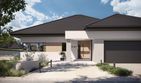Projekt domu NewHouse 761 w5 S - parterowy dom o powierzchni 149,68 m², dach kopertowy, koszt budowy 476 000 zł - ujęcie frontu
