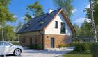 Projekt domu Fortunka 2 - parterowy z poddaszem dom o powierzchni 102,18 m², dach dwuspadowy, koszt budowy 266 000 zł - ujęcie frontu