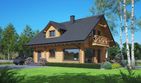 Projekt domu Osiek 305 dw - parterowy z poddaszem dom o powierzchni 111,40 m², dach dwuspadowy - ujęcie frontu
