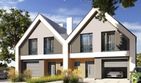 Projekt domu Ella Mini dom jednorodzinny dwulokalowy - parterowy z poddaszem dom o powierzchni 229,02 m², dach dwuspadowy - ujęcie frontu