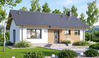 Projekt domu Mirabelka 4 bis 2 - parterowy dom o powierzchni 72,48 m², dach dwuspadowy, koszt budowy 211 000 zł - ujęcie frontu