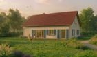 Projekt domu eko Typowy 84 - parterowy z poddaszem dom o powierzchni 220,35 m², dach dwuspadowy - ujęcie 2