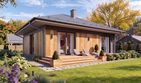Projekt domu Galia 3 drewniana - parterowy dom o powierzchni 76,25 m², dach kopertowy - ujęcie frontu