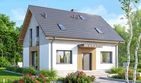 Projekt domu Tamarillo 9 plus - parterowy z poddaszem dom o powierzchni 108,99 m², dach dwuspadowy, koszt budowy 283 000 zł - ujęcie frontu