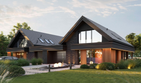Projekt domu HomeKoncept 166 G1 B - parterowy z poddaszem dom o powierzchni 128,57 m², dach dwuspadowy - ujęcie frontu