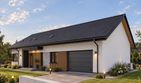 Projekt domu Scala - parterowy dom o powierzchni 153,64 m², dach dwuspadowy, koszt budowy 466 000 zł - ujęcie frontu