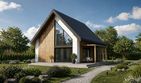 Projekt domu D464 - parterowy z poddaszem dom o powierzchni 87,08 m², dach dwuspadowy - ujęcie 2