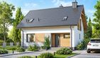 Projekt domu Rodzinek 5 mini 3 - parterowy z poddaszem dom o powierzchni 89,15 m², dach dwuspadowy - ujęcie 2