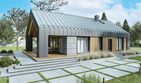Projekt domu PióroArchitekci - 24 szkieletowy - parterowy dom o powierzchni 79,40 m², dach dwuspadowy - ujęcie 2