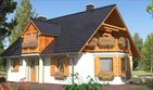 Projekt domu L-46 Dom hiacyntowa - murowany - parterowy z poddaszem dom o powierzchni 149,90 m², dach dwuspadowy - ujęcie 2