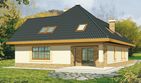 Projekt domu Borowik wersja B niepodpiwniczona - parterowy z poddaszem dom o powierzchni 153,60 m², dach namiotowy - ujęcie 2