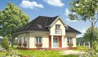 Projekt domu Gozdawa Polo - murowana – beton komórkowy - parterowy z poddaszem dom o powierzchni 114,40 m², dach kopertowy - ujęcie 2