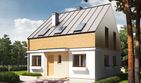 Projekt domu E3 economic (wersja B) - parterowy z poddaszem dom o powierzchni 101,20 m², dach dwuspadowy - ujęcie 2
