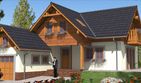 Projekt domu L-77 Dom grzybowa - szkieletowy - parterowy z poddaszem dom o powierzchni 125,30 m², dach wielospadowy - ujęcie 2