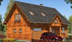 Projekt domu L-86 Dom długa - z bali - parterowy z poddaszem dom o powierzchni 134 m², dach dwuspadowy - ujęcie 2