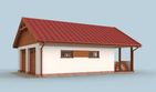 Projekt garażu G286 garaż dwustanowiskowy z werandą - parterowy dom o powierzchni 65,21 m², dach dwuspadowy - ujęcie 2