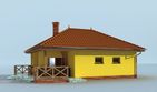 Projekt grilla / wędzarni G189 dwustanowiskowy z werandą - parterowy dom o powierzchni 64,61 m², dach kopertowy - ujęcie 2