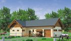 Projekt budynku gospodarczego BGS13 Budynek gospodarczy - parterowy dom o powierzchni 121,97 m², dach czterospadowy, koszt budowy 156 122 zł - ujęcie frontu