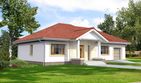 Projekt domu Lucia II DCB88a - parterowy dom o powierzchni 94,29 m², dach czterospadowy, koszt budowy 283 000 zł - ujęcie frontu