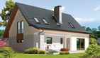 Projekt domu Demi G1 (wersja A) - parterowy z poddaszem dom o powierzchni 135,42 m², dach dwuspadowy, koszt budowy 365 000 zł - ujęcie frontu