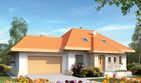 Projekt domu Celesta G2 - parterowy z poddaszem dom o powierzchni 127,61 m², dach kopertowy, koszt budowy 266 344 zł - ujęcie frontu