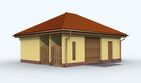 Projekt garażu G108 - parterowy dom o powierzchni 50,14 m², dach kopertowy, koszt budowy 48 777 zł - ujęcie frontu