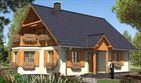 Projekt domu L-46 Dom hiacyntowa - murowany - parterowy z poddaszem dom o powierzchni 149,90 m², dach dwuspadowy - ujęcie 3