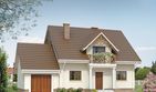 Projekt domu Azalia 2 - parterowy z poddaszem dom o powierzchni 114,09 m², dach dwuspadowy, koszt budowy 307 000 zł - ujęcie frontu