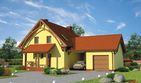 Projekt domu Dolores - parterowy z poddaszem dom o powierzchni 117,11 m², dach dwuspadowy, koszt budowy 323 000 zł - ujęcie frontu