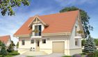 Projekt domu Chaber 3 - parterowy z poddaszem dom o powierzchni 134,40 m², dach dwuspadowy, koszt budowy 354 000 zł - ujęcie frontu