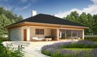 Projekt domu Alan III G1 - parterowy dom o powierzchni 137,07 m², dach kopertowy, koszt budowy 416 000 zł - ujęcie frontu