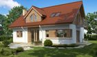 Projekt domu TK23 - parterowy z poddaszem dom o powierzchni 131,89 m², dach dwuspadowy, koszt budowy 340 000 zł - ujęcie frontu