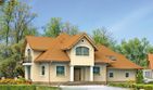 Projekt domu Bachus 6 - parterowy z poddaszem dom o powierzchni 229,80 m², dach namiotowy, koszt budowy 600 000 zł - ujęcie frontu
