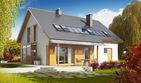 Projekt domu Pablo G1 bianco - parterowy z poddaszem dom o powierzchni 142,17 m², dach dwuspadowy, koszt budowy 382 000 zł - ujęcie frontu