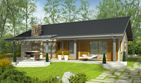 Projekt domu Selena II G1 - parterowy dom o powierzchni 107,91 m², dach dwuspadowy, koszt budowy 330 000 zł - ujęcie frontu