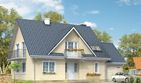 Projekt domu Hiacynt 2 - parterowy z poddaszem dom o powierzchni 167,60 m², dach dwuspadowy, koszt budowy 226 078 zł - ujęcie frontu