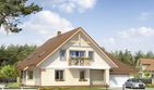 Projekt domu Caro 3 - parterowy z poddaszem dom o powierzchni 154,50 m², dach dwuspadowy, koszt budowy 430 000 zł - ujęcie frontu