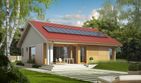 Projekt domu Rafael - parterowy dom o powierzchni 75,37 m², dach dwuspadowy, koszt budowy 223 000 zł - ujęcie frontu