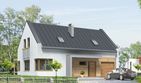 Projekt domu Magnolia - parterowy z poddaszem dom o powierzchni 113,82 m², dach dwuspadowy, koszt budowy 224 982 zł - ujęcie frontu