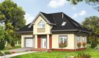 Projekt domu Gozdawa Polo - murowana – beton komórkowy - parterowy z poddaszem dom o powierzchni 114,40 m², dach kopertowy, koszt budowy 201 546 zł - ujęcie frontu