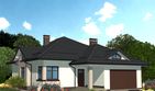 Projekt domu APS 054 - parterowy dom o powierzchni 118,90 m², dach kopertowy - ujęcie frontu