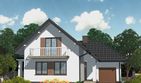 Projekt domu APS 057 - parterowy z poddaszem dom o powierzchni 131 m², dach kopertowy, koszt budowy 347 000 zł - ujęcie frontu