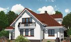 Projekt domu APS 062 - parterowy z poddaszem dom o powierzchni 168,10 m², dach wielospadowy, koszt budowy 462 000 zł - ujęcie frontu