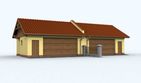 Projekt budynku gospodarczego G87 budynek gospodarczy - parterowy dom o powierzchni 44,42 m², dach dwuspadowy, koszt budowy 43 212 zł - ujęcie frontu